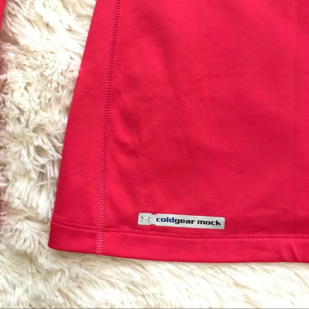 UA ColdGear Pink Mock Neck Long Sleeve Shirt - Picture 3 of 6